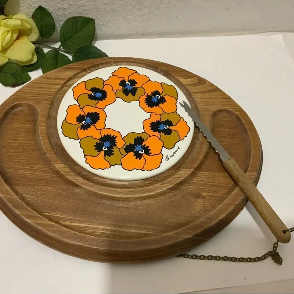 Vintage‎ Goodwood Cheese Cracker Charcuterie Plate with glass dome & knife